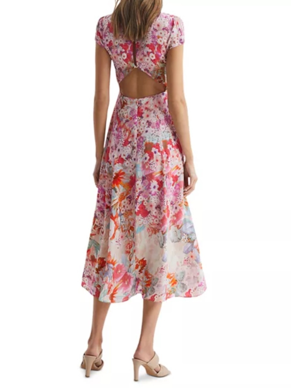 REISS Ivy Floral Ombré Midi Dress - Picture 5 of 15